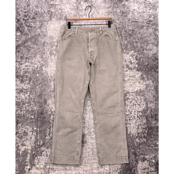 Birdwell Beach Britches Pants 30 x 28 Men Gray Herringbone Twill Utility Fatigue - Picture 1 of 7